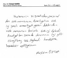 Cüneyt bey çok ilgilendi kendisine teşekkür ediyorum.