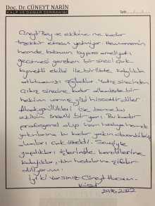 Yatış sürecinden çıkış sürecine kadar ailemizde bir hekim varmış gibi hissettirdiler.